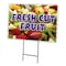 Signmission Fresh Cut Fruit Yard Sign & Stake outdoor plastic coroplast window, C-2436-DS-Fresh Cut Fruit C-2436-DS-Fresh Cut Fruit - alternate 1